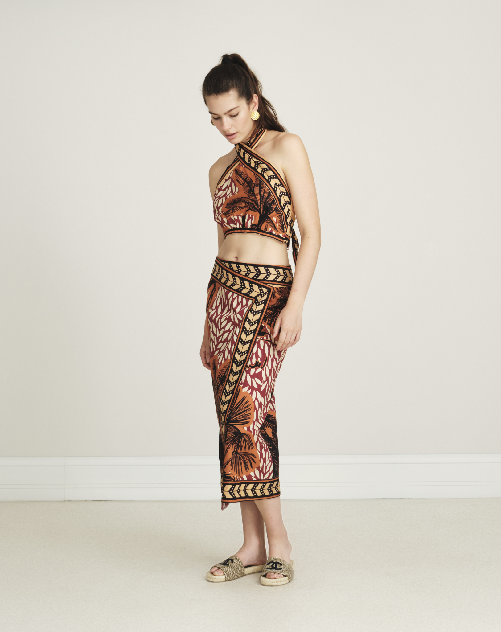 Johanna Ortis - Yoruba Printed Poplin Crop Top & Skirt Suit